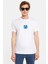 Erkek Slim Fit Dar Kesim %100 Pamuk Yumuşak Dokulu Baskılı Beyaz Bisiklet Yaka Tişört 4