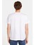 Erkek Slim Fit Dar Kesim %100 Pamuk Yumuşak Dokulu Baskılı Beyaz Bisiklet Yaka Tişört 5