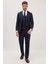 Erkek Slim Fit Lacivert Esnek Likralı Kumaş Sivri Yaka Yelekli Takım Elbise 5