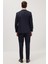 Erkek Slim Fit Lacivert Esnek Likralı Kumaş Sivri Yaka Yelekli Takım Elbise 7
