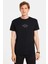 Erkek Slim Fit Dar Kesim %100 Pamuk Yumuşak Dokulu Baskılı Siyah Bisiklet Yaka Tişört 4