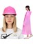 Netto Pembe Yağmurluk ve Baret Kadın Mühendis Kıyafet Seti 1