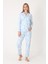 Flower Effect Önden Düğmeli Pijama Takımı 2