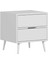 Elina Ayaklı 2 Çekmeceli Komodin - Beyaz/beyaz 4