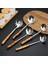 5pcs Çorba Kepçesi ve Yuvalı Kaşık Seti, Hotpot Pişirme Kepçe Için Doğal Bambu Saplı Paslanmaz Çelik Mutfak Kepçeleri (Yurt Dışından) 2