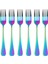 Paslanmaz Çelik Masa Çatalları Seti, 6pcs Gökkuşağı Renk Paslanmaz Çelik Sofra Çatal Teşer Meşamı Set Seti Bulaşık Makinesi Güvenli, Çatal (20CM/7.87 Inç) (Yurt Dışından) 1