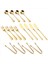 Peynir Tereyağı Serpme Bıçakları Set 16 Parçası Şarjeri Aksesuarlar Paslanmaz Çelik Tereyağı Bıçakları Tongs (Altın) (Yurt Dışından) 1