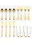 Peynir Tereyağı Serpme Bıçakları Set 16 Parçası Şarjeri Aksesuarlar Paslanmaz Çelik Tereyağı Bıçakları Tongs (Altın) (Yurt Dışından) 2