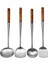 Uzun Saplı Paslanmaz Çelik Wok Spatula Mutfak Oluklu Turner Pirinç Kaşık Kepçe Pişirme Aletleri Gereç Seti (Yurt Dışından) 1