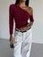 Asimetrik Yaka Omuz Detaylı Uzun Kollu Sandy Kumaş Crop / Bluz 2