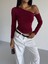 Asimetrik Yaka Omuz Detaylı Uzun Kollu Sandy Kumaş Crop / Bluz 3