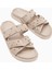 Mino Bej Çapraz Bantlı Zımbalı Kadın Terlik 3