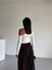 Asimetrik Yaka Omuz Detaylı Uzun Kollu Sandy Kumaş Crop / Bluz 2