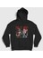 Unisex Siyah Paws N' Roses Guns N' Roses Kedi Kedili Kapüşonlu Sweatshirt 1