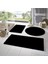 3'lü Banyo Paspası Halısı Peluş Halı Klozet Takımı Siyah 60X100 60X40 60X60(YUVARLAK) 2
