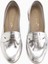 Solina Hakiki Deri Gümüş Rugan Makosen Ayakkabı Rahat Günlük Loafer 3