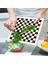 Cam Kesme Tahtası ve Sunumluk Kare Mackenzie Black White Damalı 30X30 cm 5
