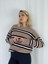 Şardonlu Çizgili Triko Kazak Kadın Vizon Rengi 3
