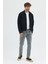 Erkek Triko Örme Fermuarlı Bol Kesim Boxy Fit Ceket Gömlek Overshirt 1