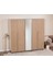 İtra 5 Kapaklı Gardırop – Krem Gövde, Meşe MDFLAM Aynalı Kapak 1