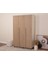 İtra 3 Kapaklı Gardırop – Krem Gövde, Meşe MDFLAM Kapak 1