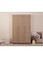İtra 3 Kapaklı Gardırop – Krem Gövde, Meşe MDFLAM Kapak 2