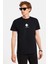 Erkek Slim Fit Dar Kesim %100 Pamuk Yumuşak Dokulu Baskılı Siyah Bisiklet Yaka Tişört 1