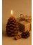 biton yeni yıl noel kozalak temalı mum - yılbaşı sofra süsü dekorasyon el yapımı kozalak mum 10 cm 1