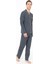 Erkek Önden Düğmeli Uzun Kollu Pijama Takımı S26993 Cepli 2