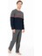 Erkek Bisiklet Yaka Uzun Kollu Pijama Takımı S26952 Rahat Kumaş Cepli 4