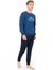 Erkek Bisiklet Yaka Uzun Kollu Pijama Takımı S26943 Bantlı Paça Rahat Kumaş Cepli 2