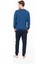 Erkek Bisiklet Yaka Uzun Kollu Pijama Takımı S26943 Bantlı Paça Rahat Kumaş Cepli 4