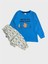 Erkek Çocuk Pamuklu Mavi Renk Fil Desenli Mevsimlik Uzun Kollu Pijama Takımı 1