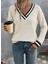 Kadın Uzun Kollu V Yakalı Waffle Bluz 2