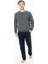 Erkek Bisiklet Yaka Uzun Kollu Pijama Takımı S26933 Rahat Kumaş Cepli 1