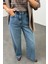 Mavi Yüksek Bel Wide Leg Jean 2