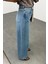 Mavi Yüksek Bel Wide Leg Jean 3