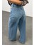 Mavi Yüksek Bel Wide Leg Jean 4