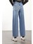 Mavi Yüksek Bel Wide Leg Jean 5