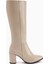Tatum Bej Sivri Burunlu Orta Topuklu Çizme 1
