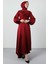 Kuyruklu Degaje Elbise Bordo 1