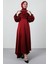 Kuyruklu Degaje Elbise Bordo 2