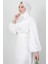 Kuyruklu Degaje Elbise Beyaz 5