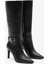 Jude Siyah Deri Kadın Topuklu Çizme 4