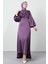 Kuyruklu Degaje Elbise Koyu Lila 1