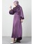 Kuyruklu Degaje Elbise Koyu Lila 2