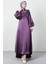 Kuyruklu Degaje Elbise Koyu Lila 3