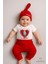 Baby Den's %100 Pamuk Atatürk Baskılı 3'lü Yenidoğan Bebek Takımı | Kısa Kol Body Zıbın (Üst), Pantolon ve Bere (Şapka) Seti Kırmızı Beyaz 1