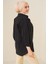 103901 Oversize Basic Tesettür Gömlek - Siyah 3