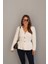 Ekru Gold Düğme Detay Peplum Hırka 2